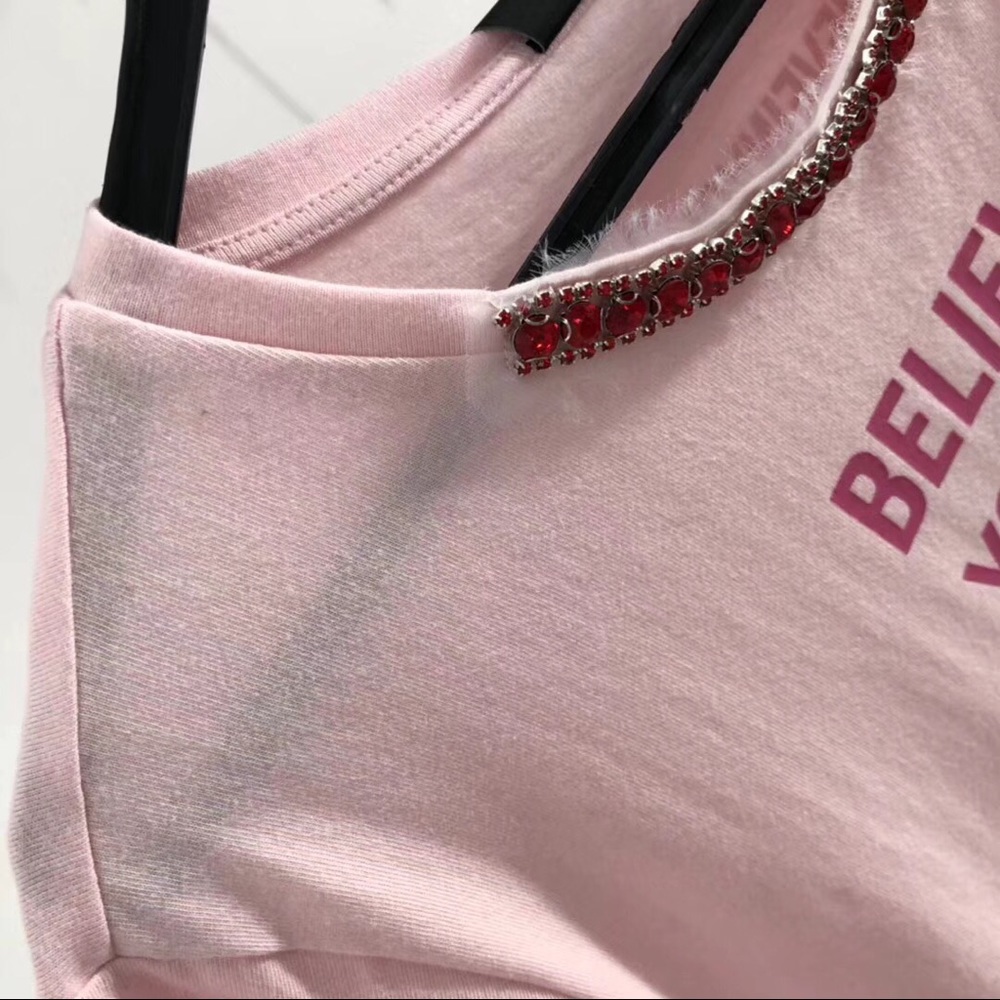 Pinko daphne pink tee T-shirt believe in yourself